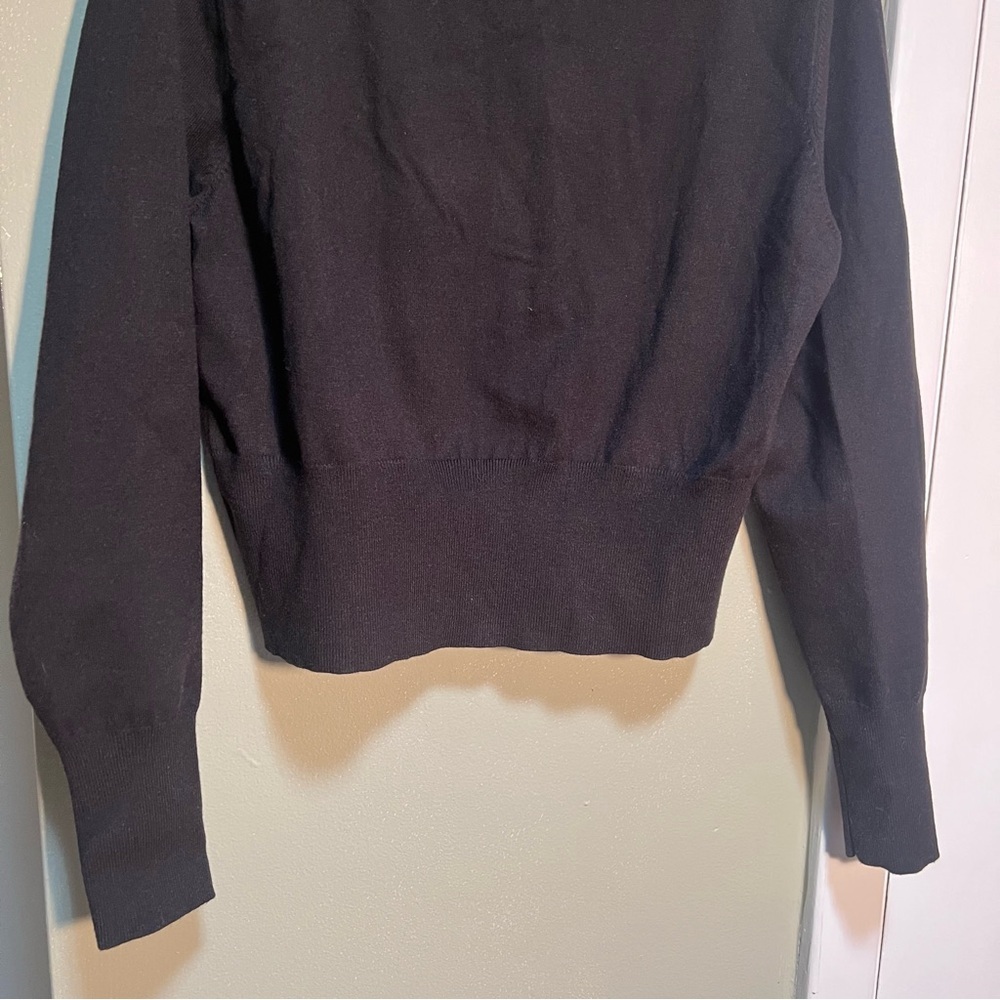 Fashion Nova Women's Plus Size 2X Cardigan Sweater Black Crewneck Cropped Button - Picture 8 of 11